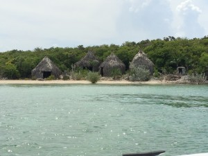 A replication of an Arawak Village. The Arawak are the original natives of Half Moon Cay. 