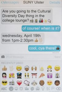 Iphone message screen inviting the recipient to Cultural Diversity Day. 