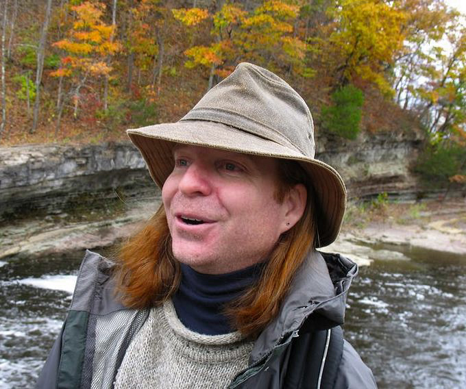 John Rayburn by water fall