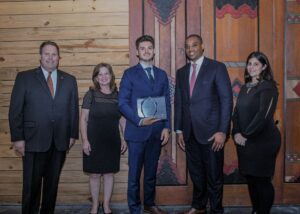 Stefan receiving and award