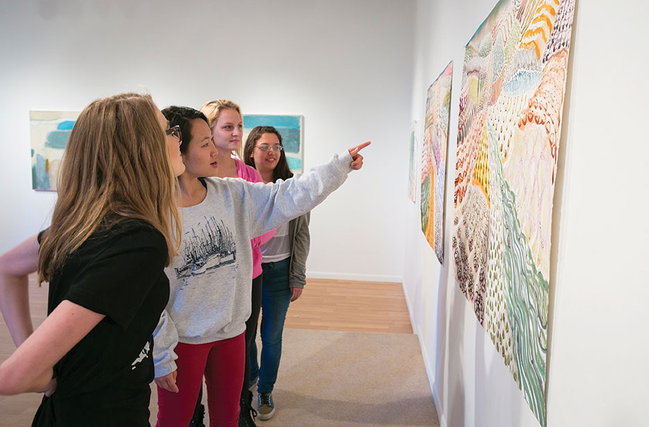 Students in an art Gallery 
