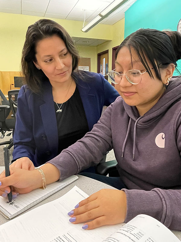 Hispanic student with tutor