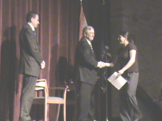 Student accepting award at the 2011 Scholarship Ceremony