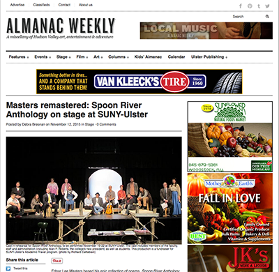 Screenshot of Spoon River at SUNY Ulster Almanac article
