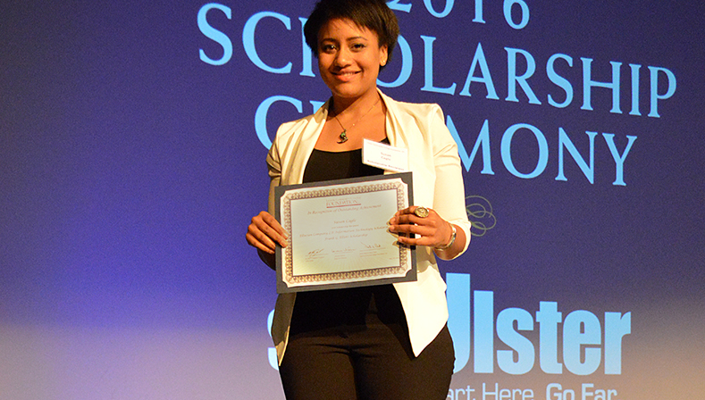 Scholarship recipient at the ceremony