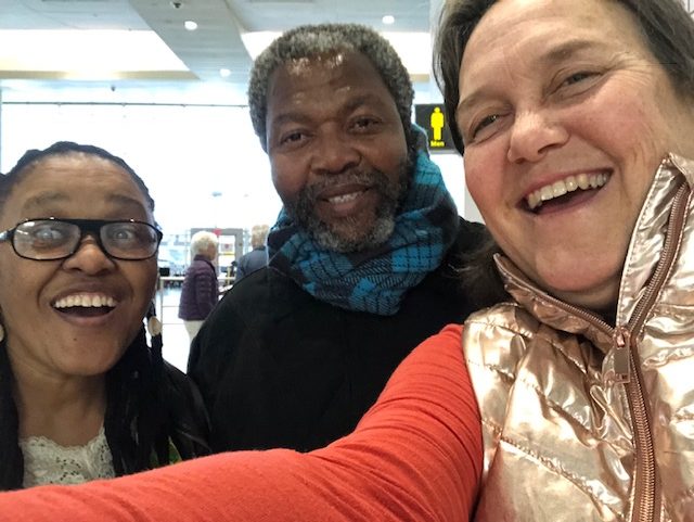 Hope Windle with South African Professors