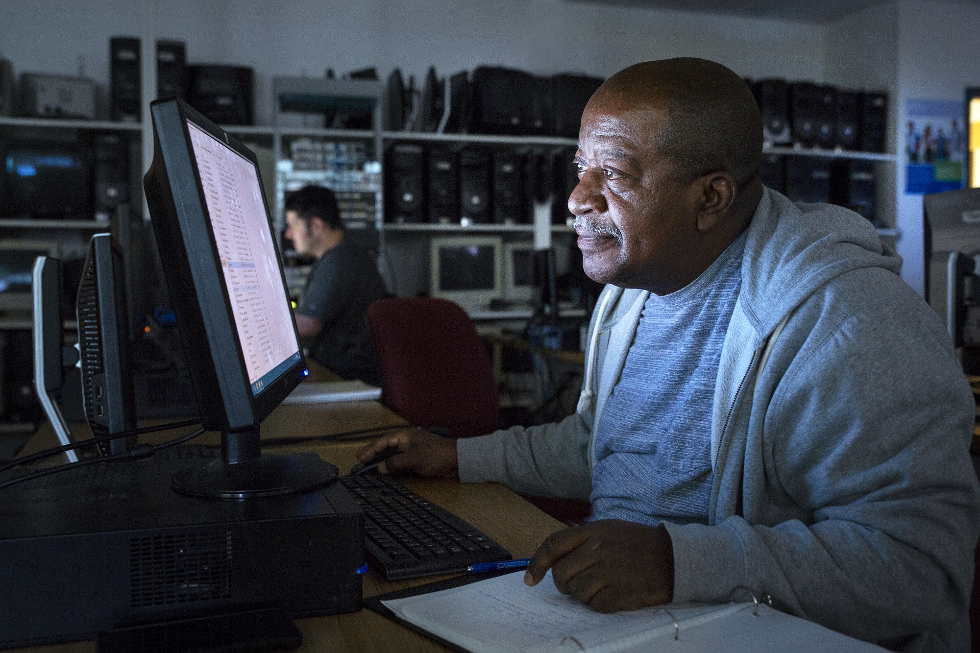 Adult Student on Computer
