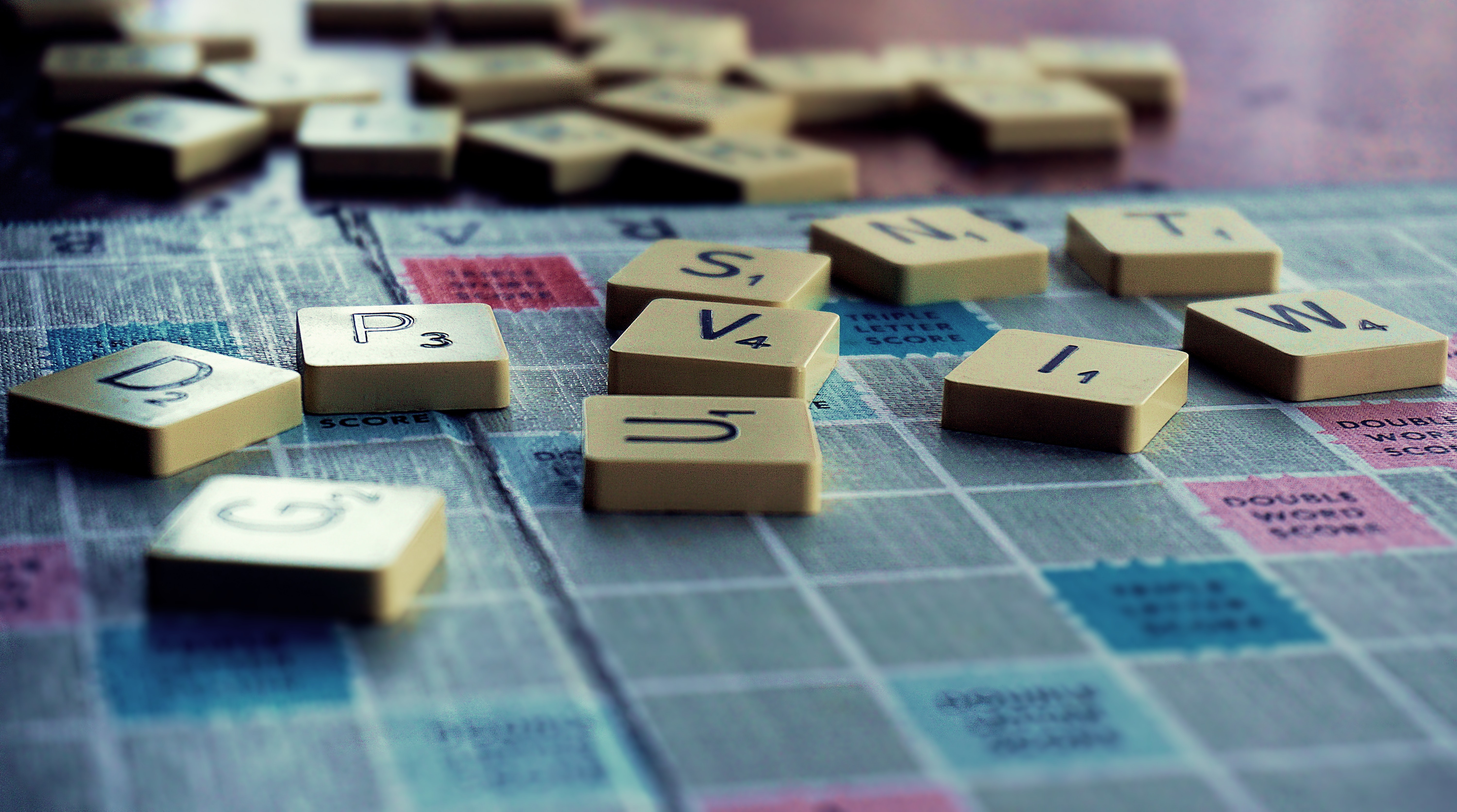 Scrabble tiles on a scrabble board