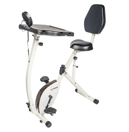 fit desk bicycle against a plain white background