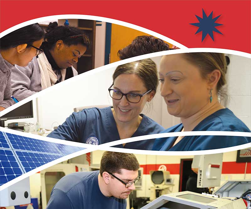 Students learning vocations collage