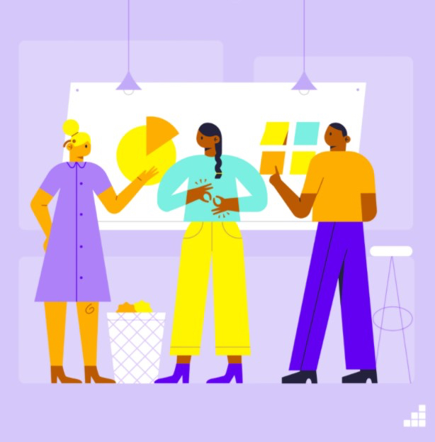 inclusive, multicultural drawing of people