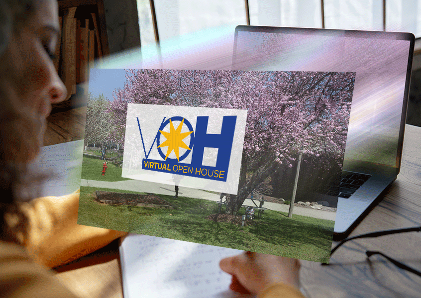 VIrtual Open House person with laptop