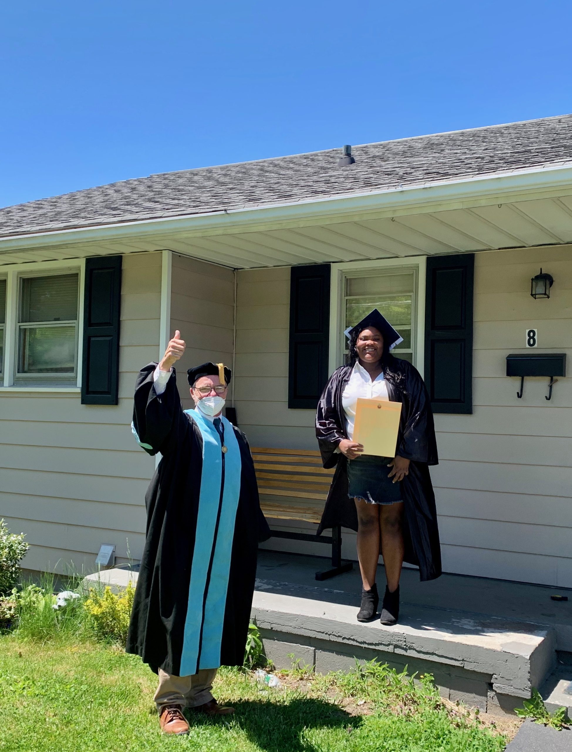 Students preparing for the commencement ceremony