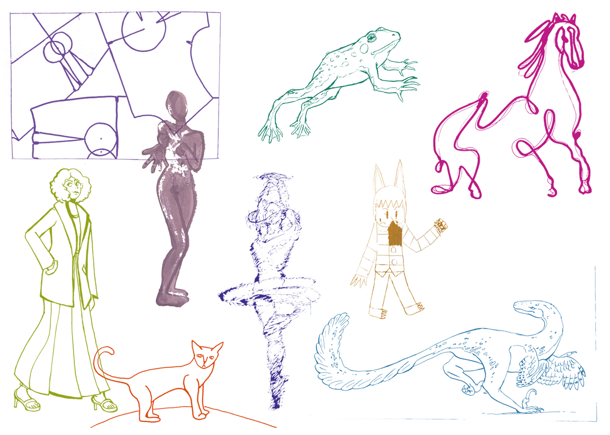 various student drawings