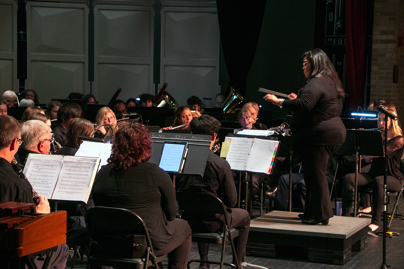 band musicians with conductor