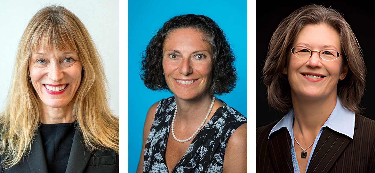 portraits of Tracey Bartels, Anna M. Brett and Dr. Diane Eynon